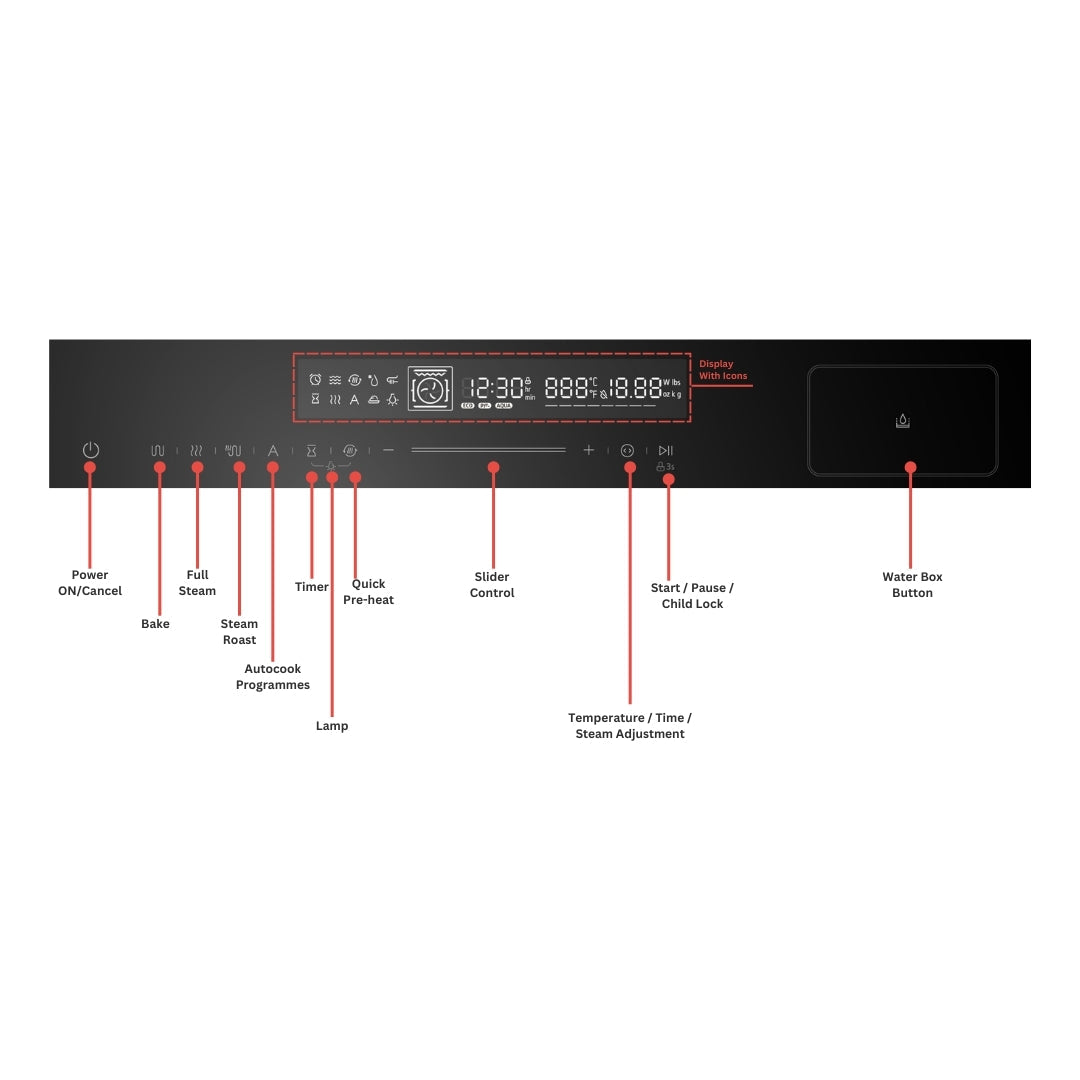 Hafele Built In Oven with Full Steam MIDORA FULL STEAM OVEN + Hafele Built-In Microwave ENZO
