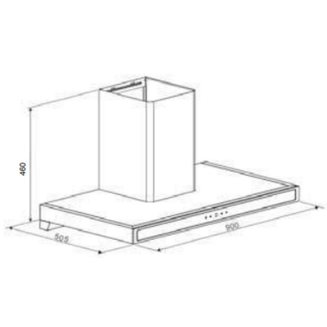 Hafele 90 cm Wall Mounted Chimney DATURA 90 PLUS