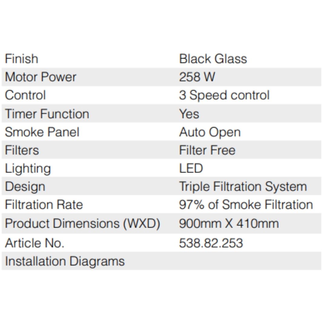 Hafele 90 cm Wall Mounted Chimney TERESA 90