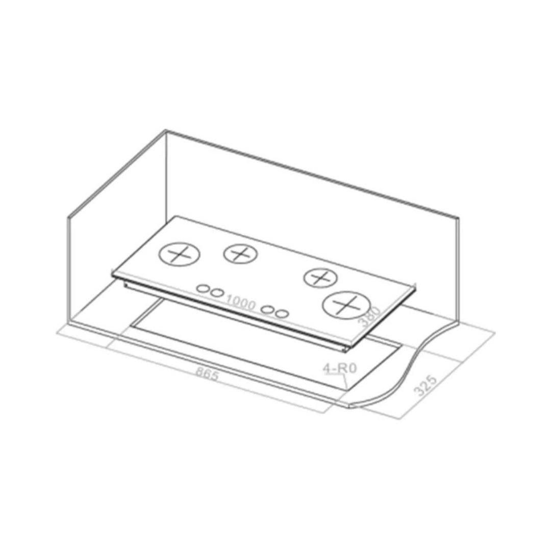 Hafele 100 cm 4 Burner Hob Vortex Series VORTEX 000
