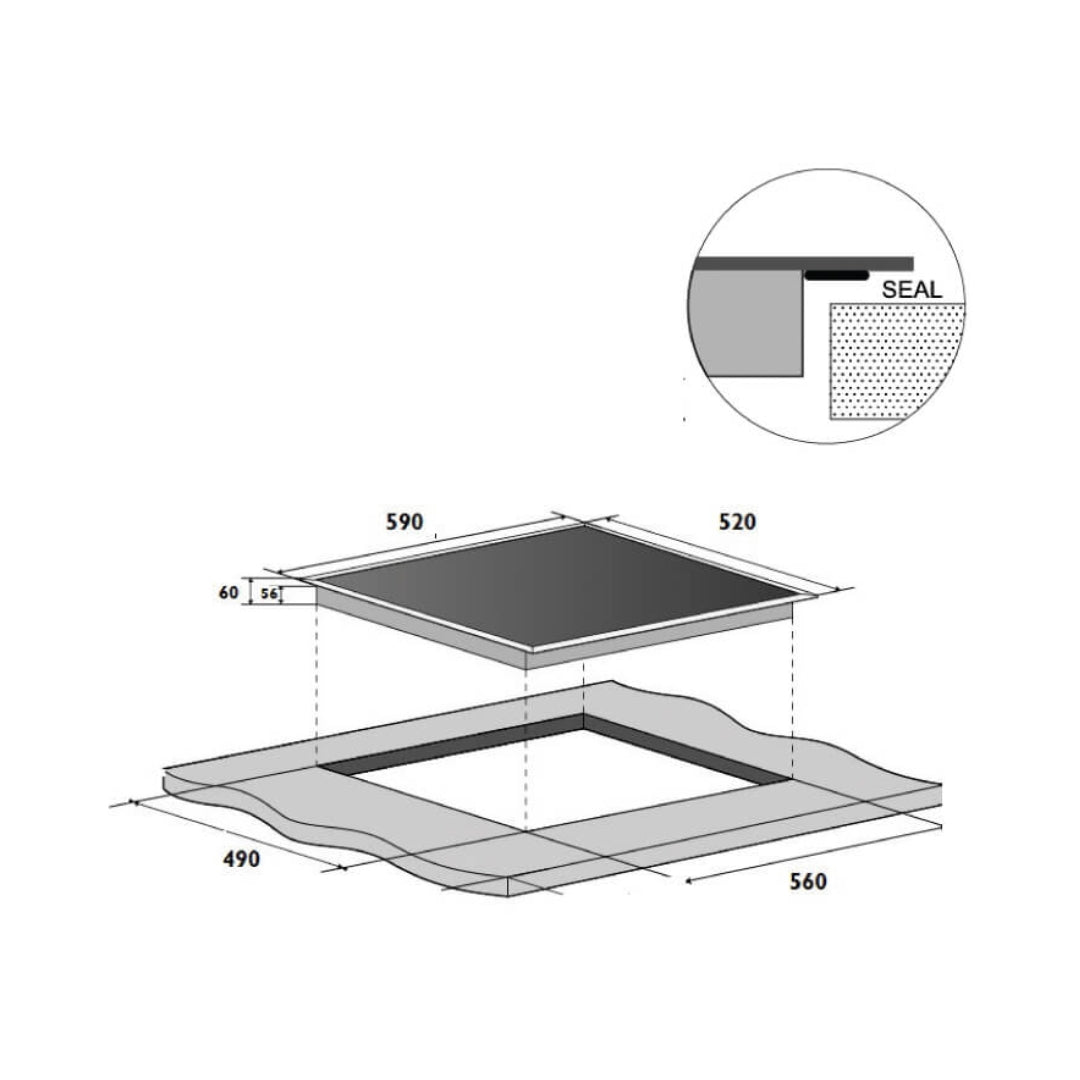 Hafele 4 Zones Induction Hob ELENA 60