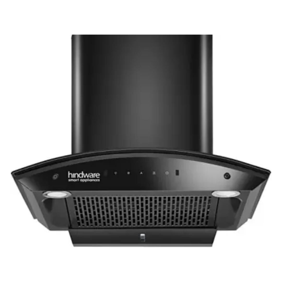 Hindware 60 cm Wall Mounted Chimney Auto Clean Hoods Series CELESIA BLK 60 IN