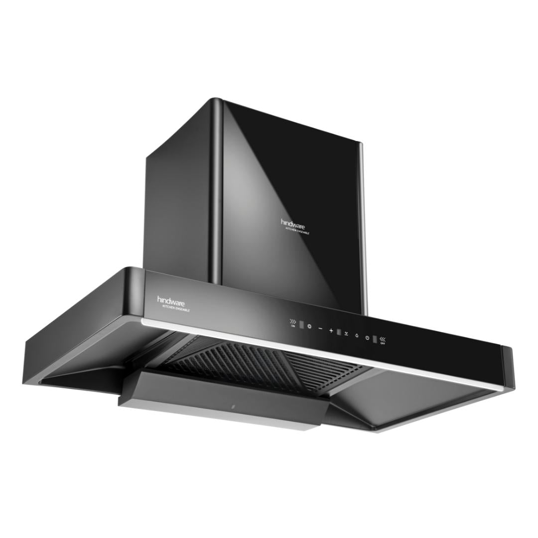Hindware 90 cm Wall Mounted Chimney Maxx Silence Series OPTIMUS BLK 90 MAXX SILENCE