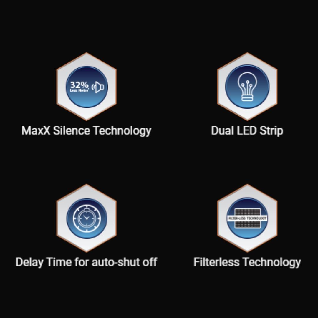 Hindware 60 cm Wall Mounted Chimney Maxx Silence Series OPTIMUS iPRO 60