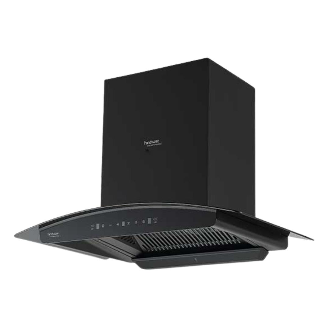 Hindware 75 cm Wall Mounted Chimney Maxx Silence Series ZINNIA BLK AUTOCLEAN 75 MAXX SILENCE