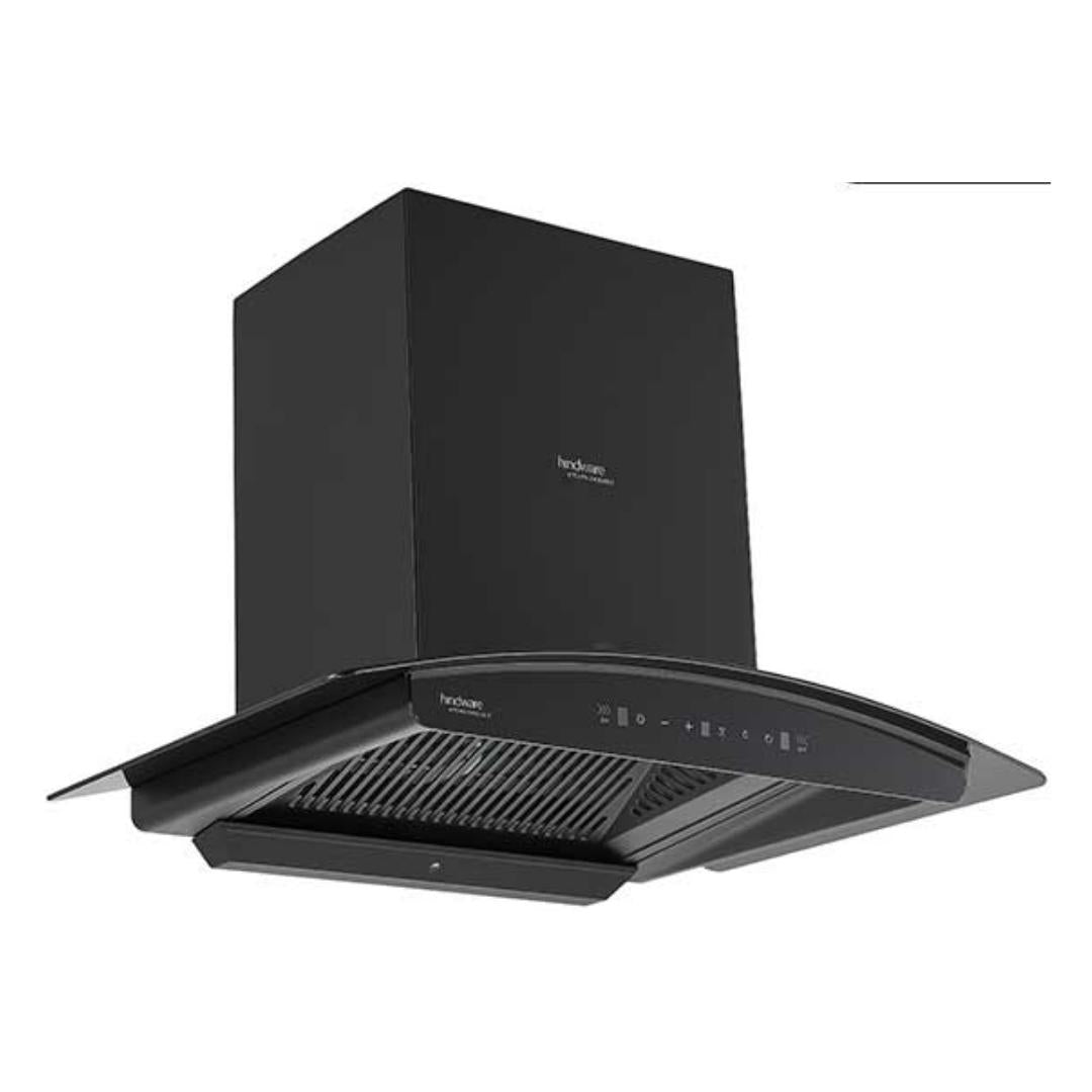 Hindware 75 cm Wall Mounted Chimney Maxx Silence Series ZINNIA BLK AUTOCLEAN 75 MAXX SILENCE