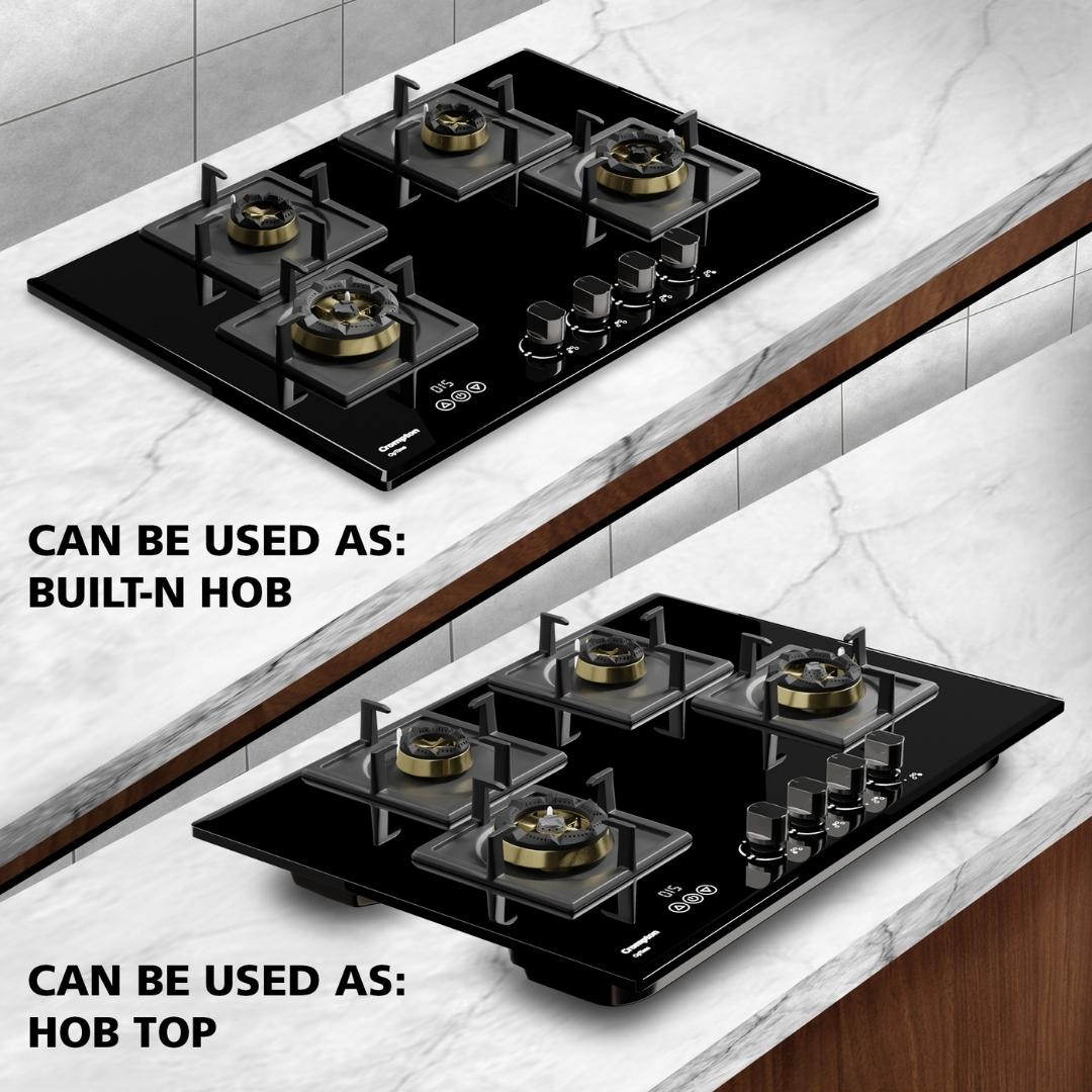 Crompton 90 cm 4 Burner Hob Optime Series HOB-OPFB905TI-MBL