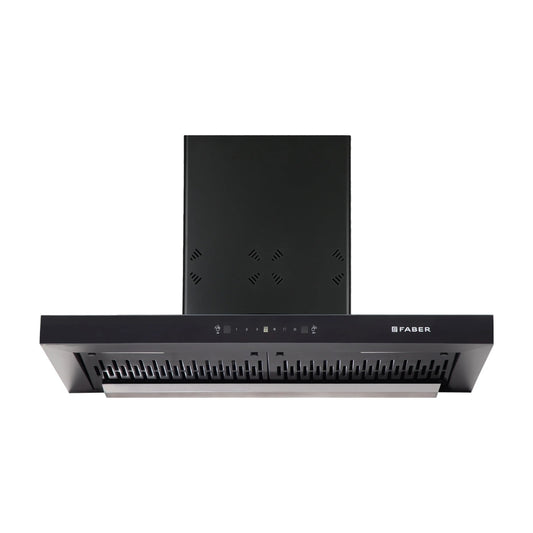 Faber 90 cm Wall Mounted Chimney HOOD CYGNUS IN 3D HC SC FL BK 90