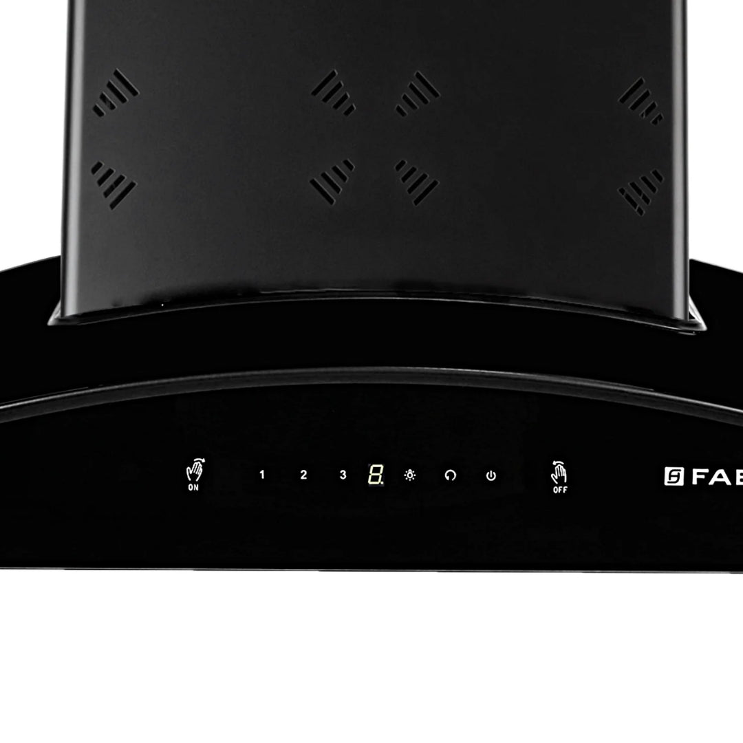 Faber 90 cm Wall Mounted Chimney HOOD ELLORA 3D IN HC SC BF BK 90