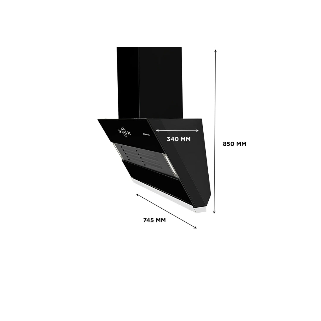 Faber 75 cm Wall Mounted Chimney HOOD VERTIGO FL SC AC BK 75