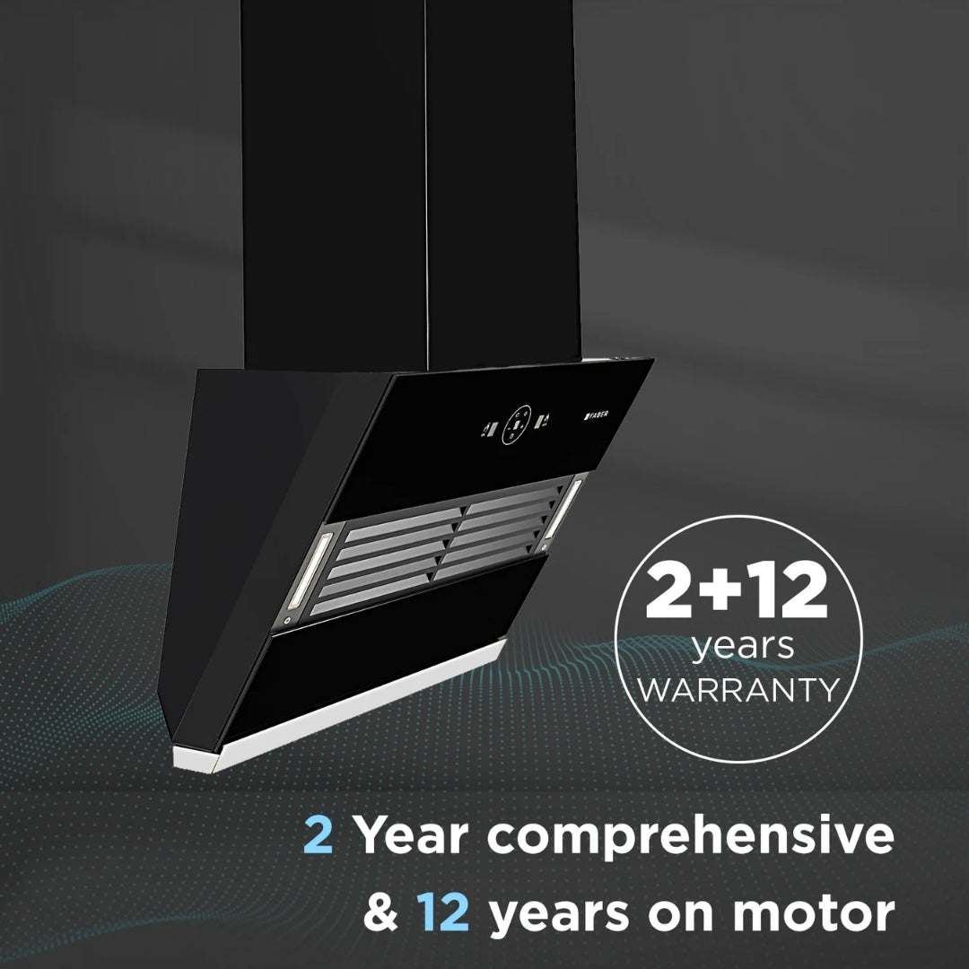 Faber 90 cm Wall Mounted Chimney HOOD VERTIGO FL SC AC BK 90