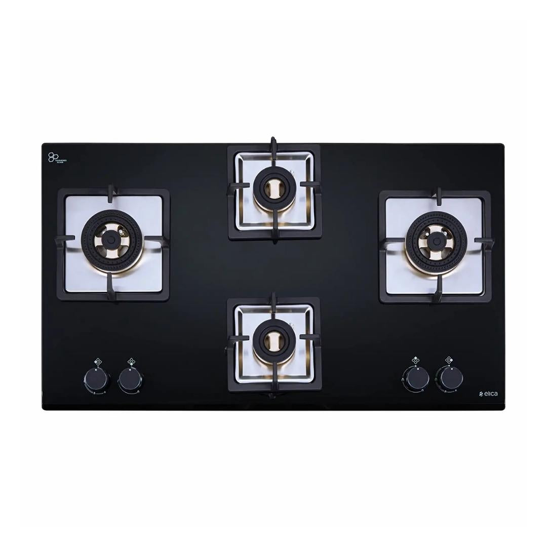 Elica 90 cm 4 Burner Hob Direct Flame Series IND FLEXI FB 491 DX DFS