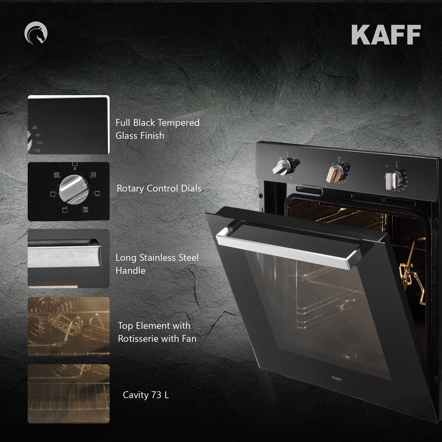 Kaff Built In Oven KOV 73 MRFT + Kaff Built-In Microwave KMW HN 6 BLK