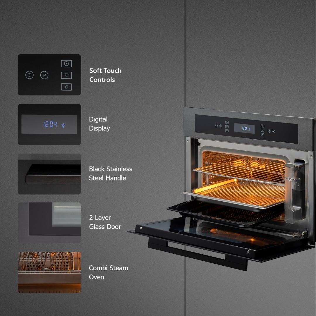 Kaff Built In Oven With Air Fryer OV 81TC BL AFR + Kaff Built-In Microwave KMW HN 6 BLK