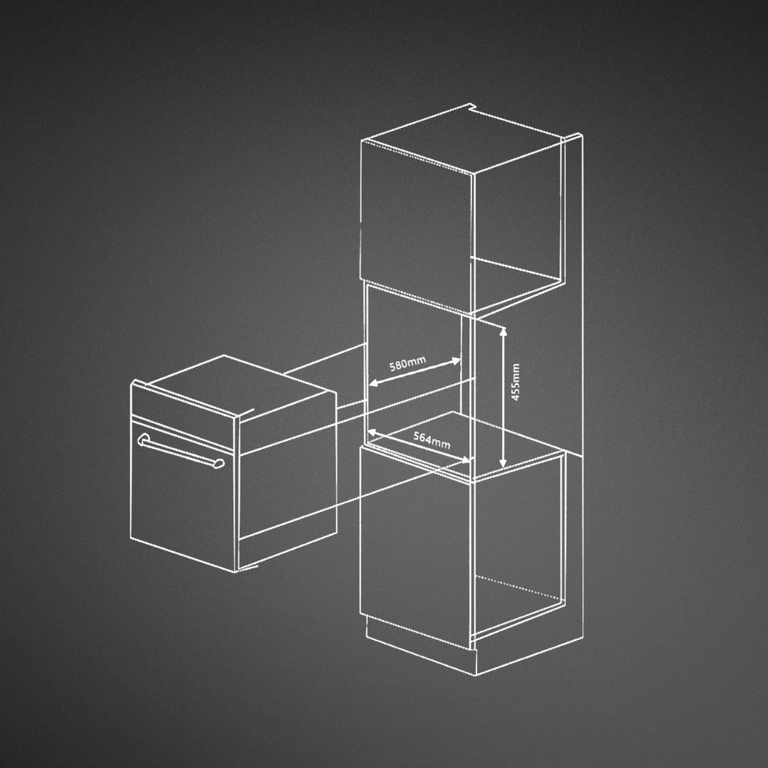 Kaff Built In Oven With Air Fryer OV 81TC BL AFR + Kaff Built-In Microwave KMW HN 6 BLK