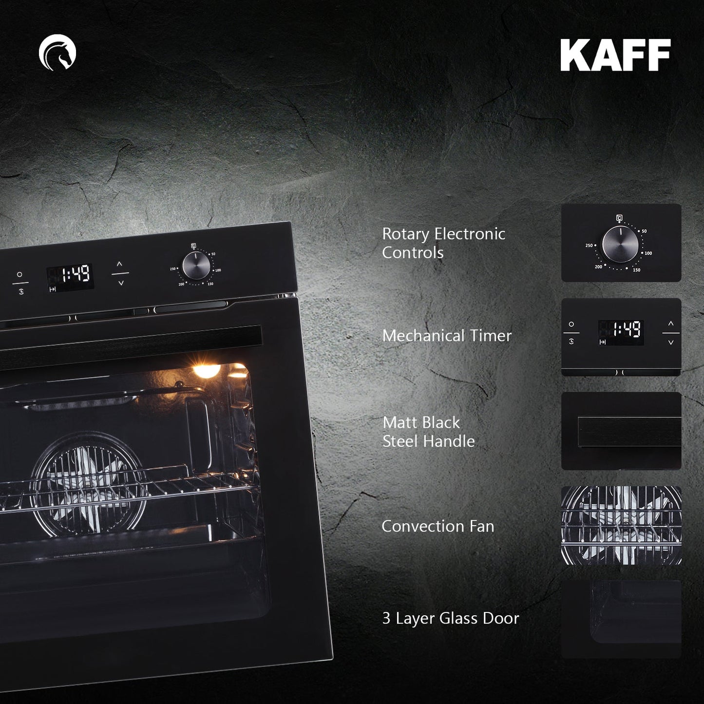 Kaff Built In Oven OV 81 GIKF + Kaff Built-In Microwave KMW HN 6 BLK