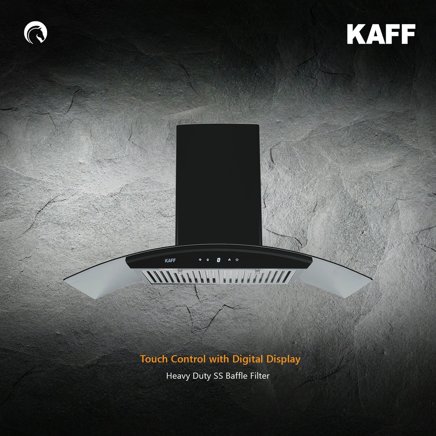 Kaff 90 cm Wall Mounted Chimney Dry Heat Auto clean LIZ DHC 90