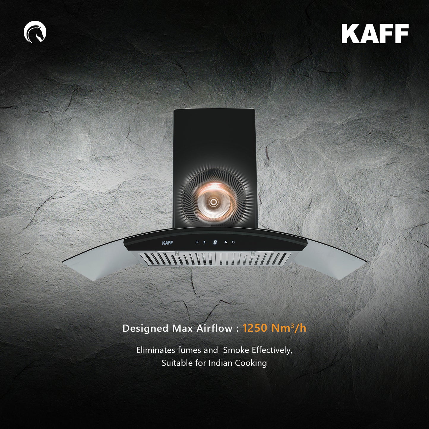 Kaff 90 cm Wall Mounted Chimney Dry Heat Auto clean LIZ DHC 90