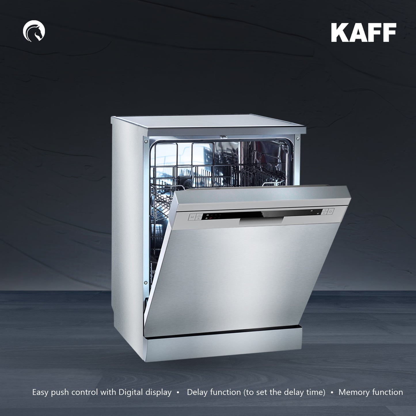 Kaff Free Standing Dishwasher DW VETRA 60 with 12 Place Settings