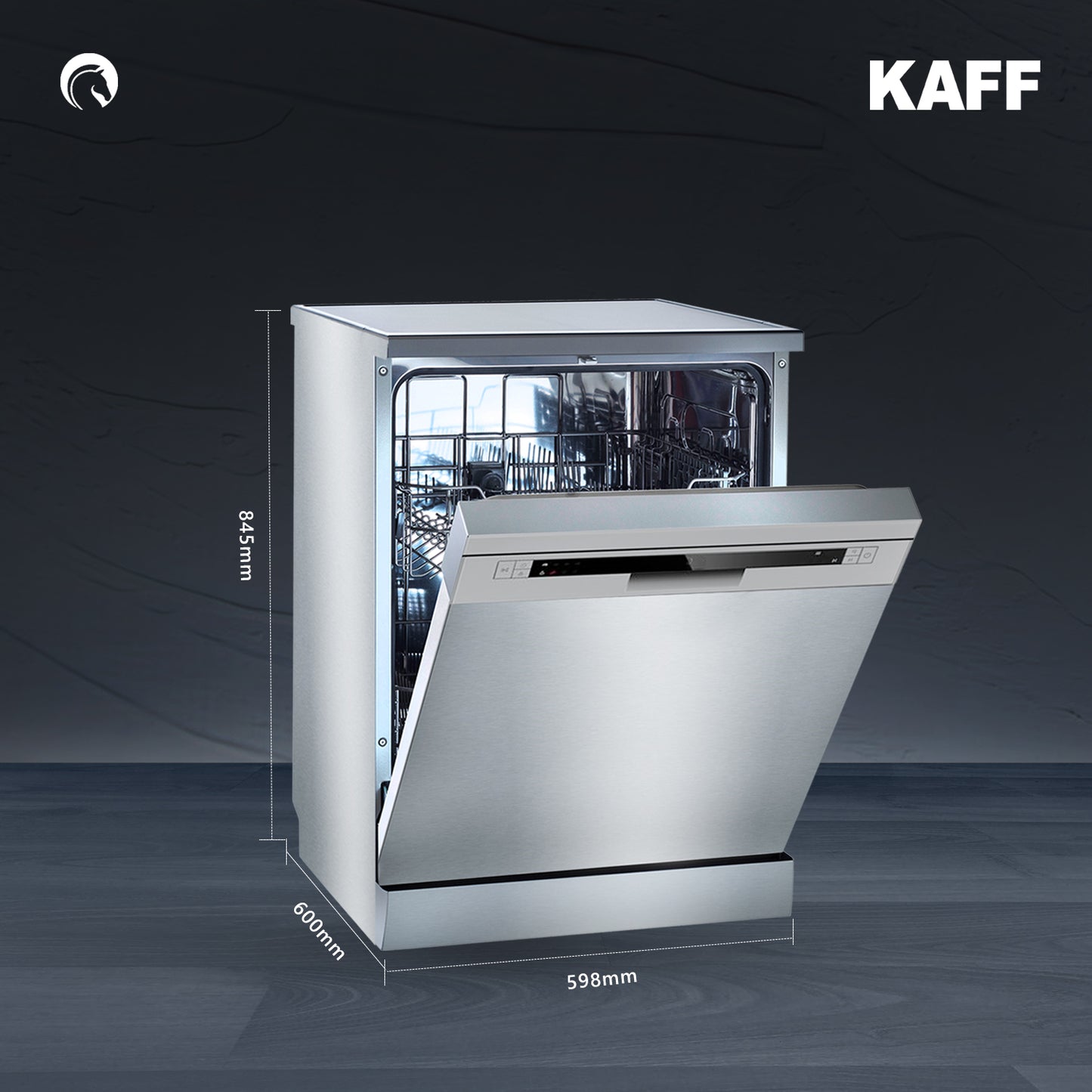 Kaff Free Standing Dishwasher DW VETRA 60 with 12 Place Settings