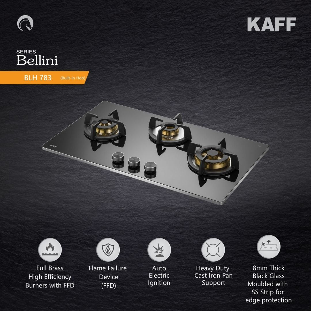 Kaff 78 cm 3 Burner Hob Bellini BLH 783X