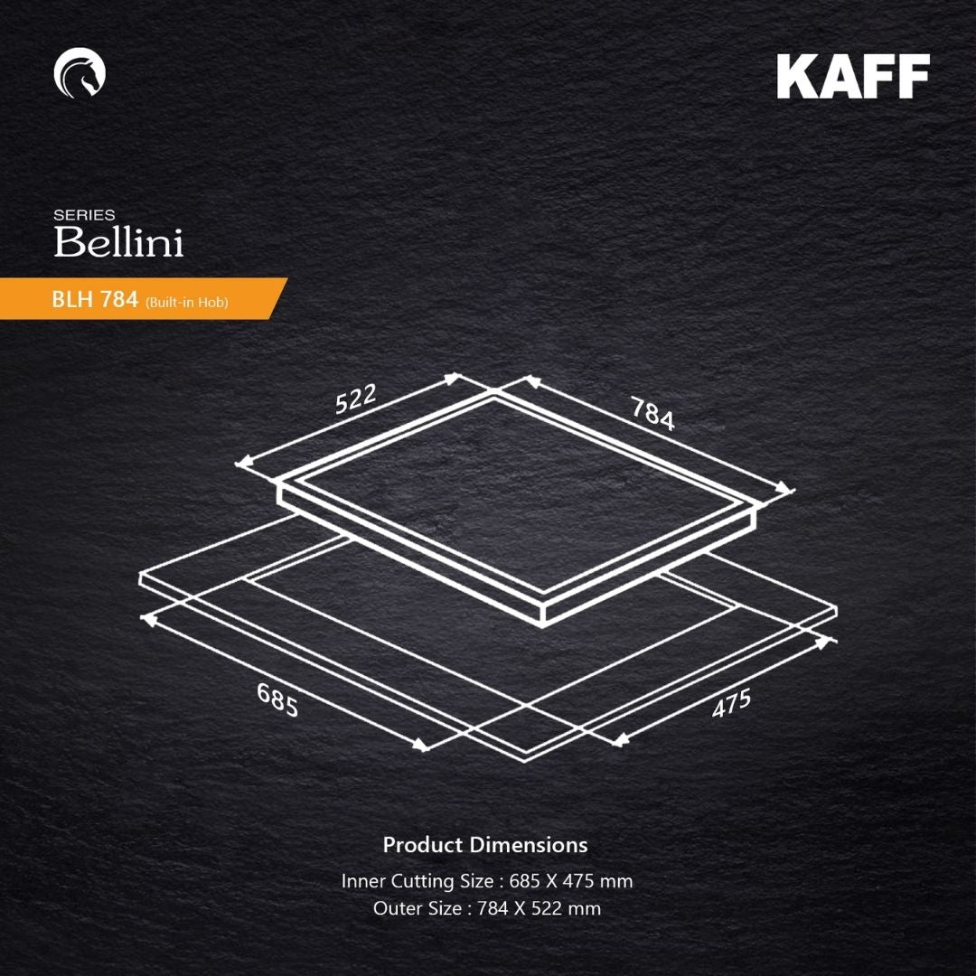 Kaff 78 cm 4 Burner Hob Bellini BLH 784