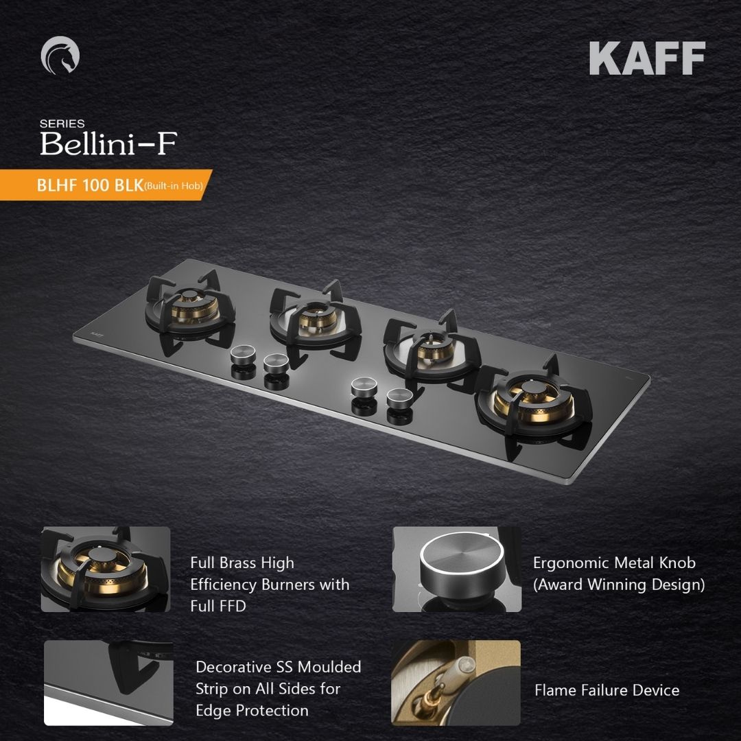 Kaff 100 cm 4 Burner Hob Bellini F BLHF 100X BLACK