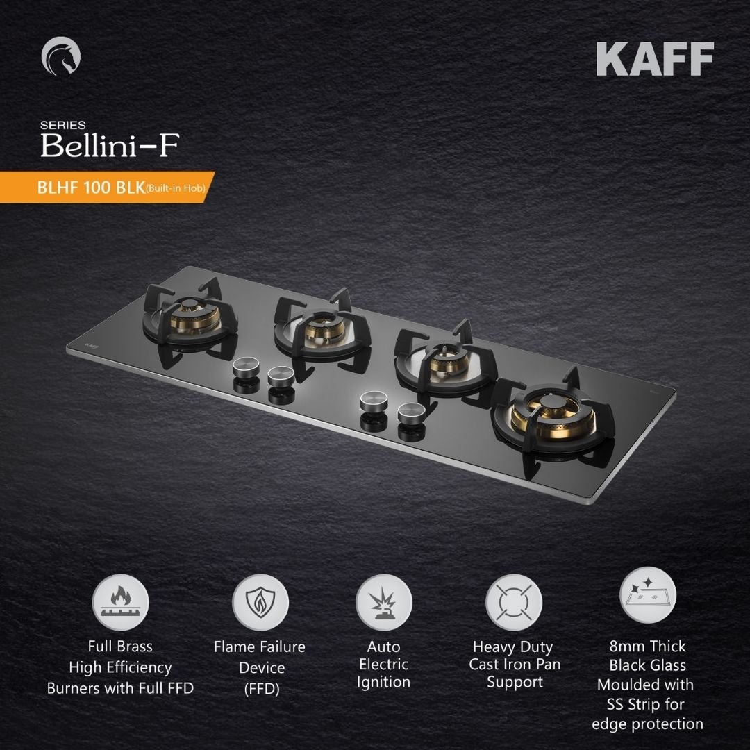 Kaff 100 cm 4 Burner Hob Bellini F BLHF 100X BLACK