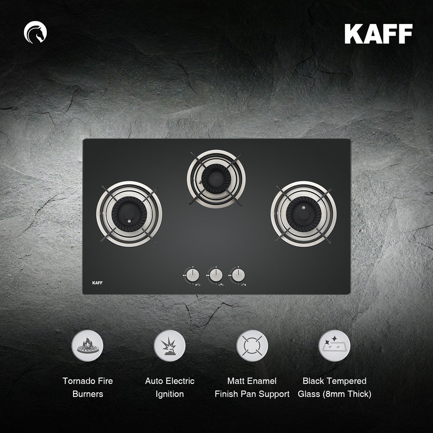 Kaff 78 cm 3 Burner Hob Crista CRH 783