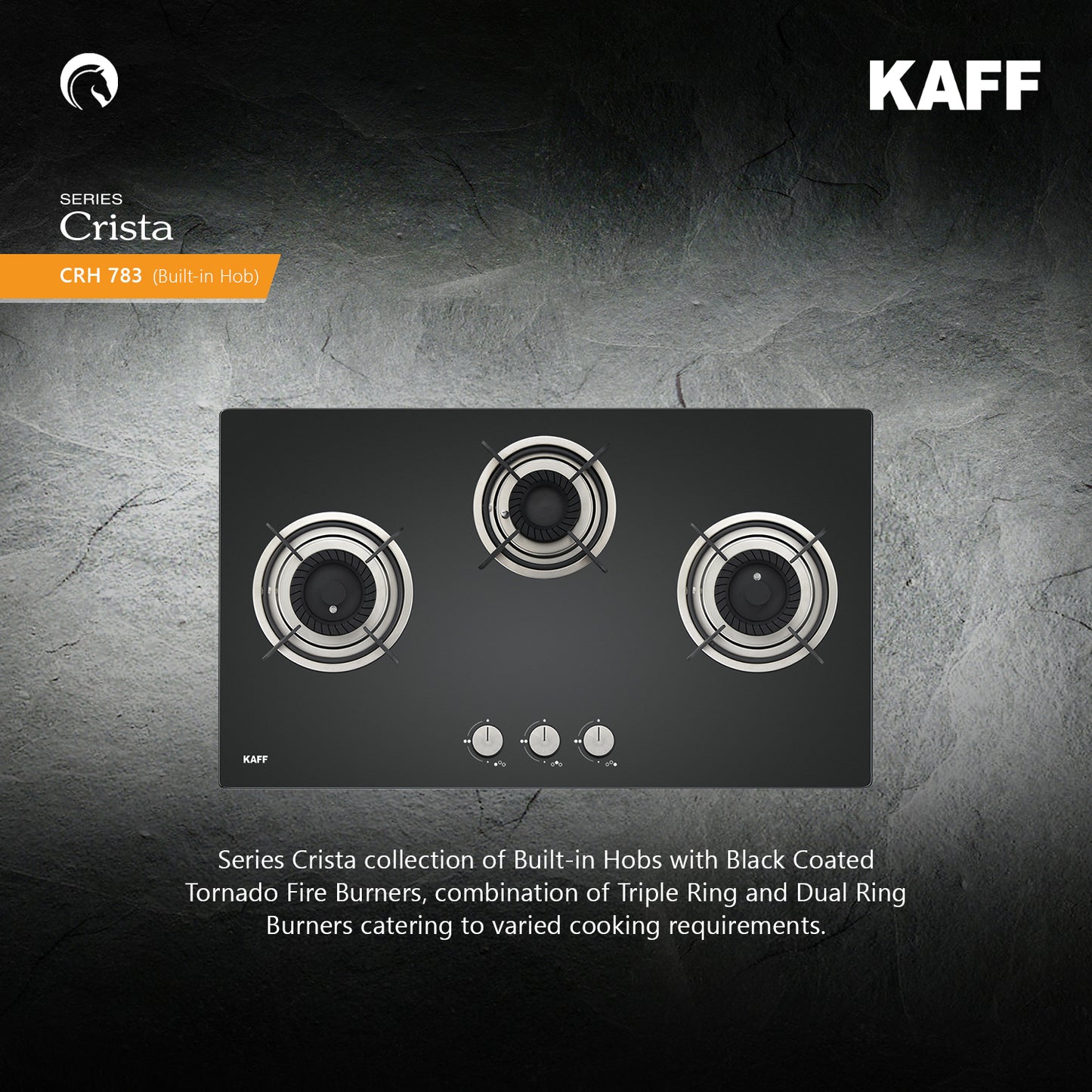 Kaff 78 cm 3 Burner Hob Crista CRH 783