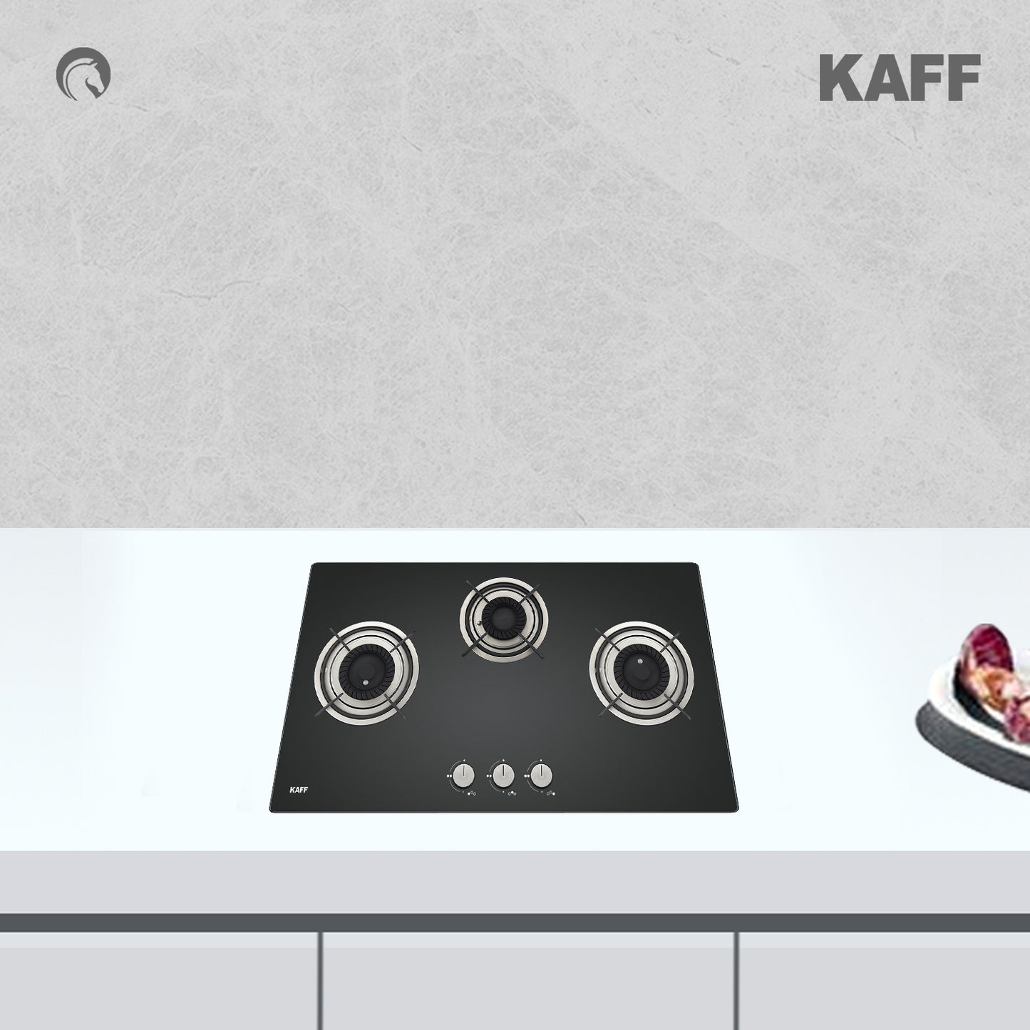 Kaff 78 cm 3 Burner Hob Crista CRH 783