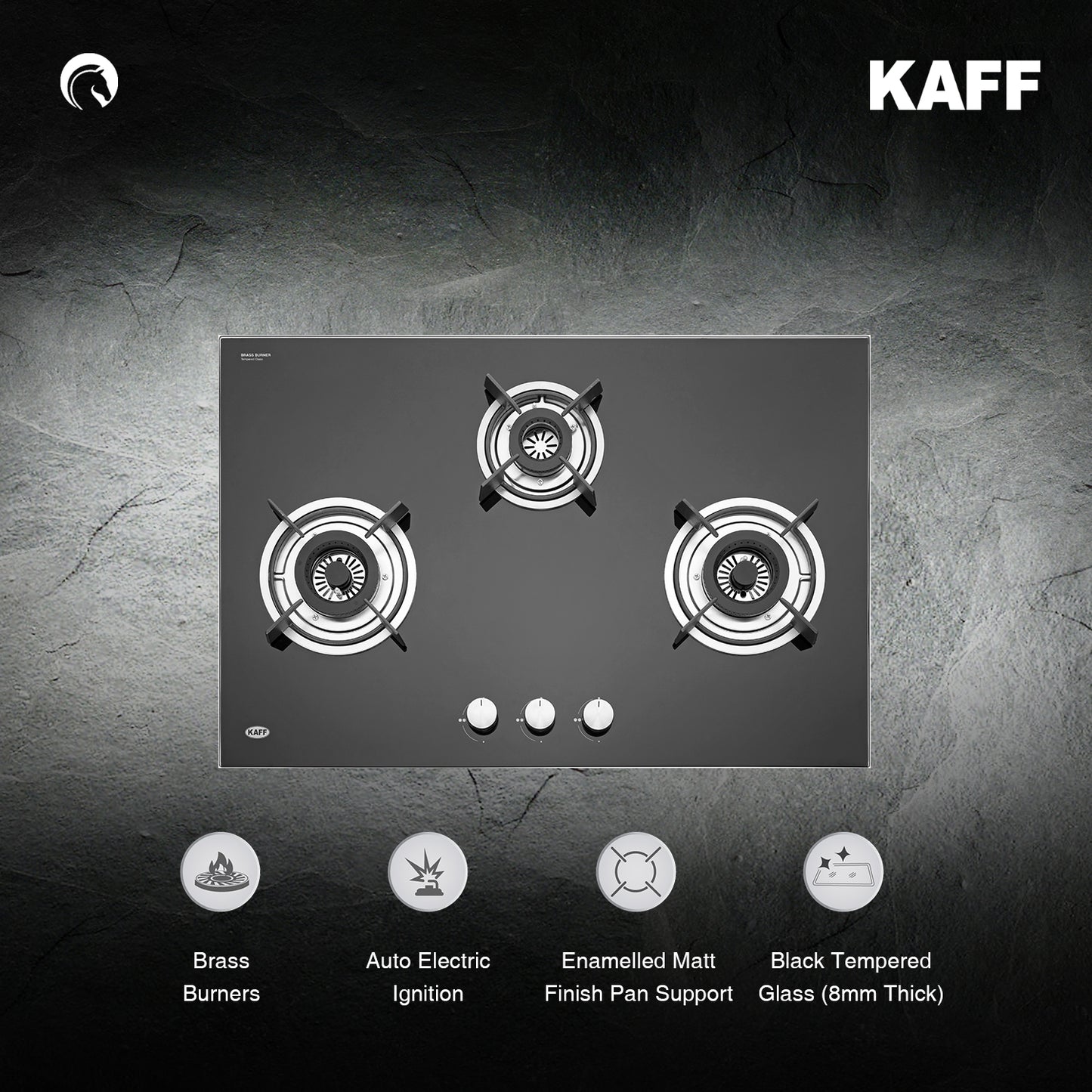 Kaff 78 cm 3 Burner Hob HBR HBR 783B
