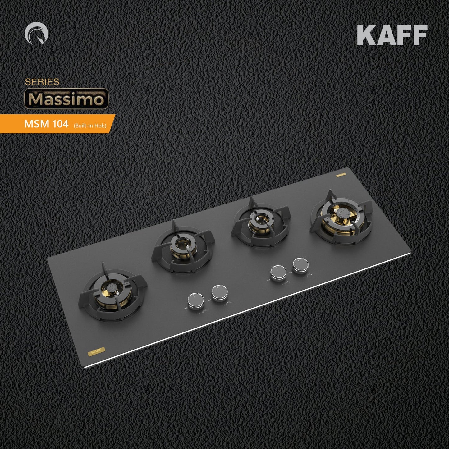 Kaff 90 cm Wall Mounted Chimney ALBURY SUPER 90 DC BLDC + Kaff 100 cm 4 Burner Hob Massimo MSM 104X