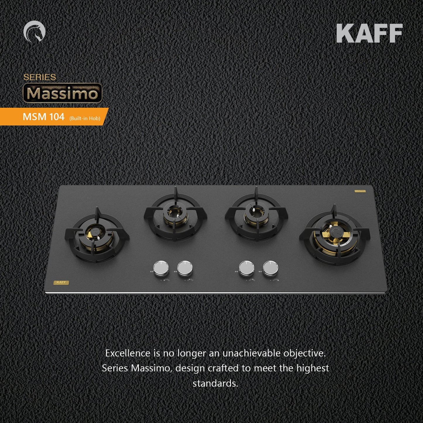 Kaff 90 cm Wall Mounted Chimney ALBURY SUPER 90 DC BLDC + Kaff 100 cm 4 Burner Hob Massimo MSM 104X