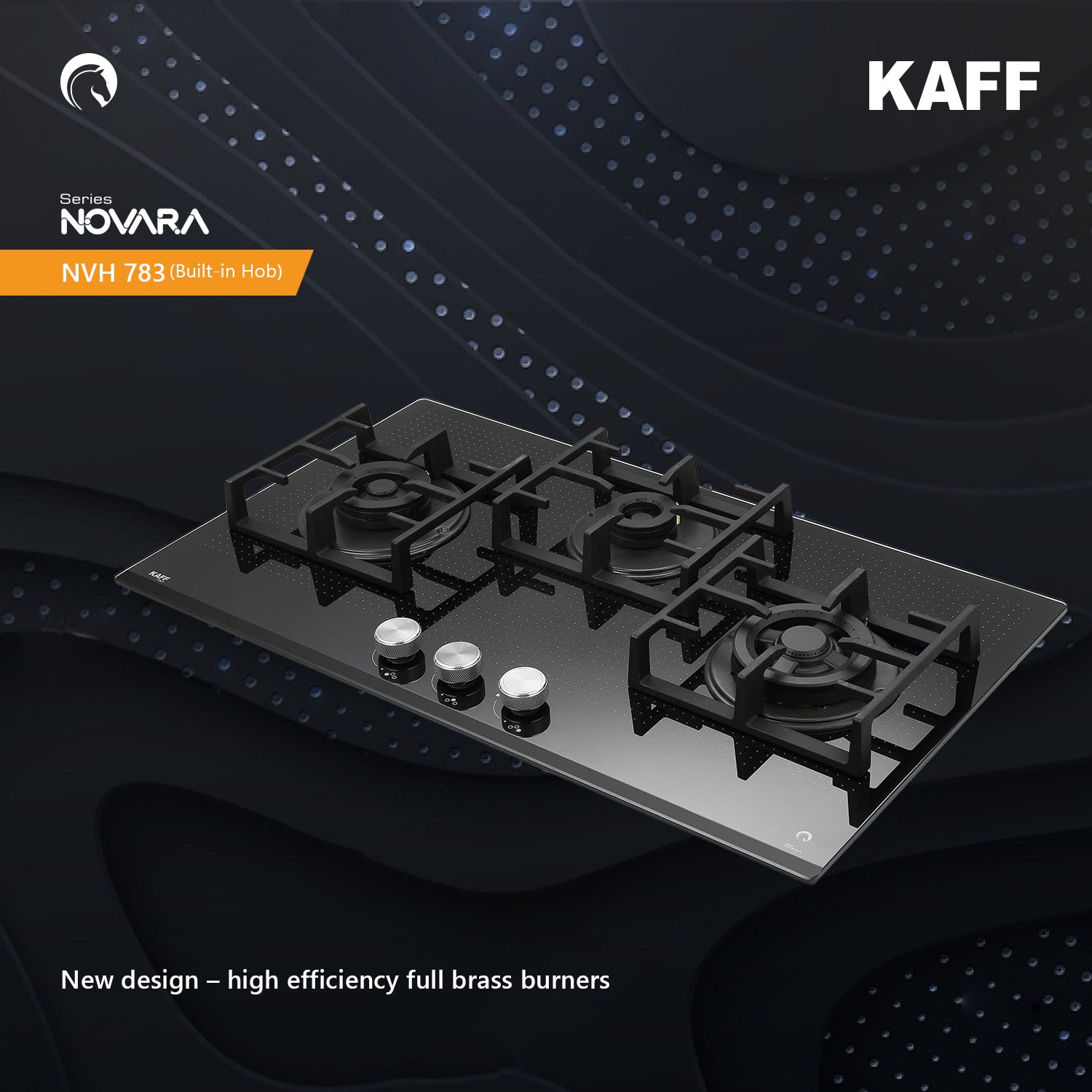Kaff 78 cm 3 Burner Hob Novara NVH 783