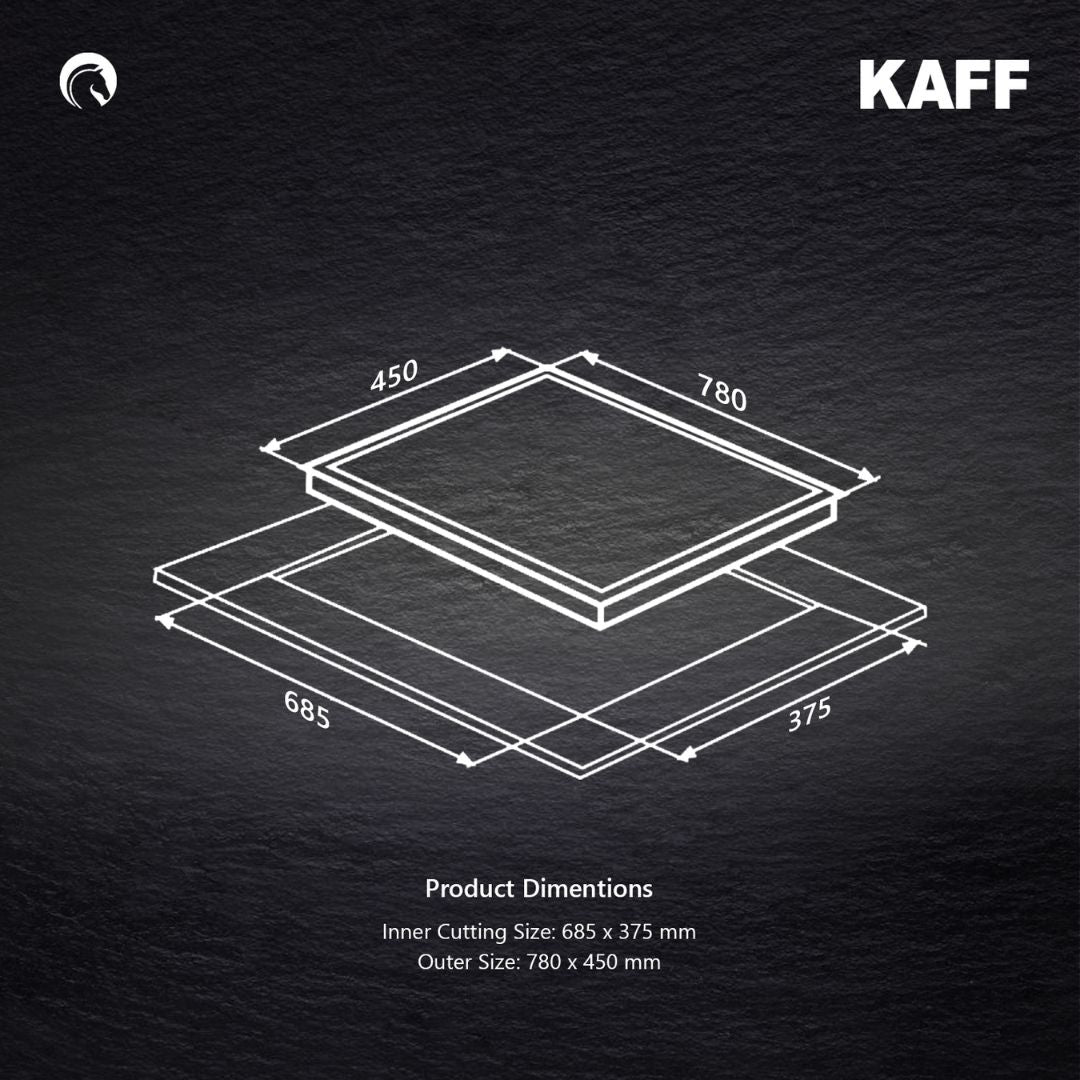 Kaff 78 cm 3 Burner Hob Premier Range KPH 783 B