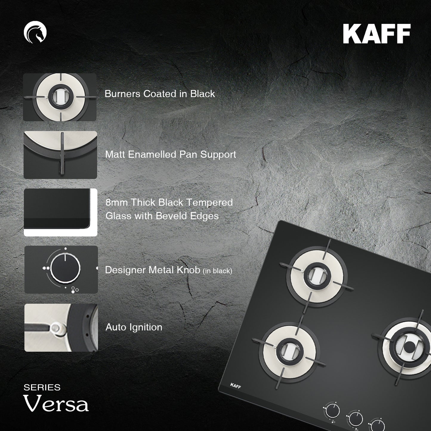 Kaff 60 cm 3 Burner Hob Versa VRH 603X