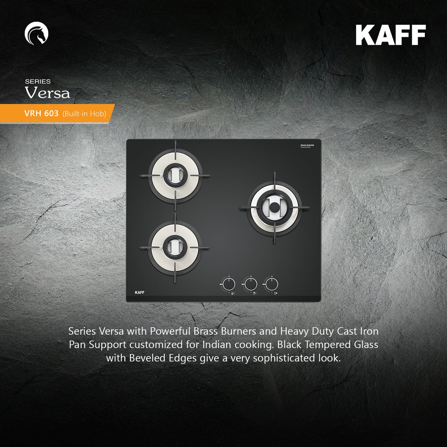 Kaff 60 cm 3 Burner Hob Versa VRH 603X
