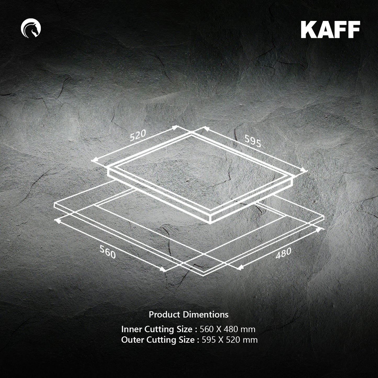 Kaff 60 cm 3 Burner Hob Versa VRH 603X