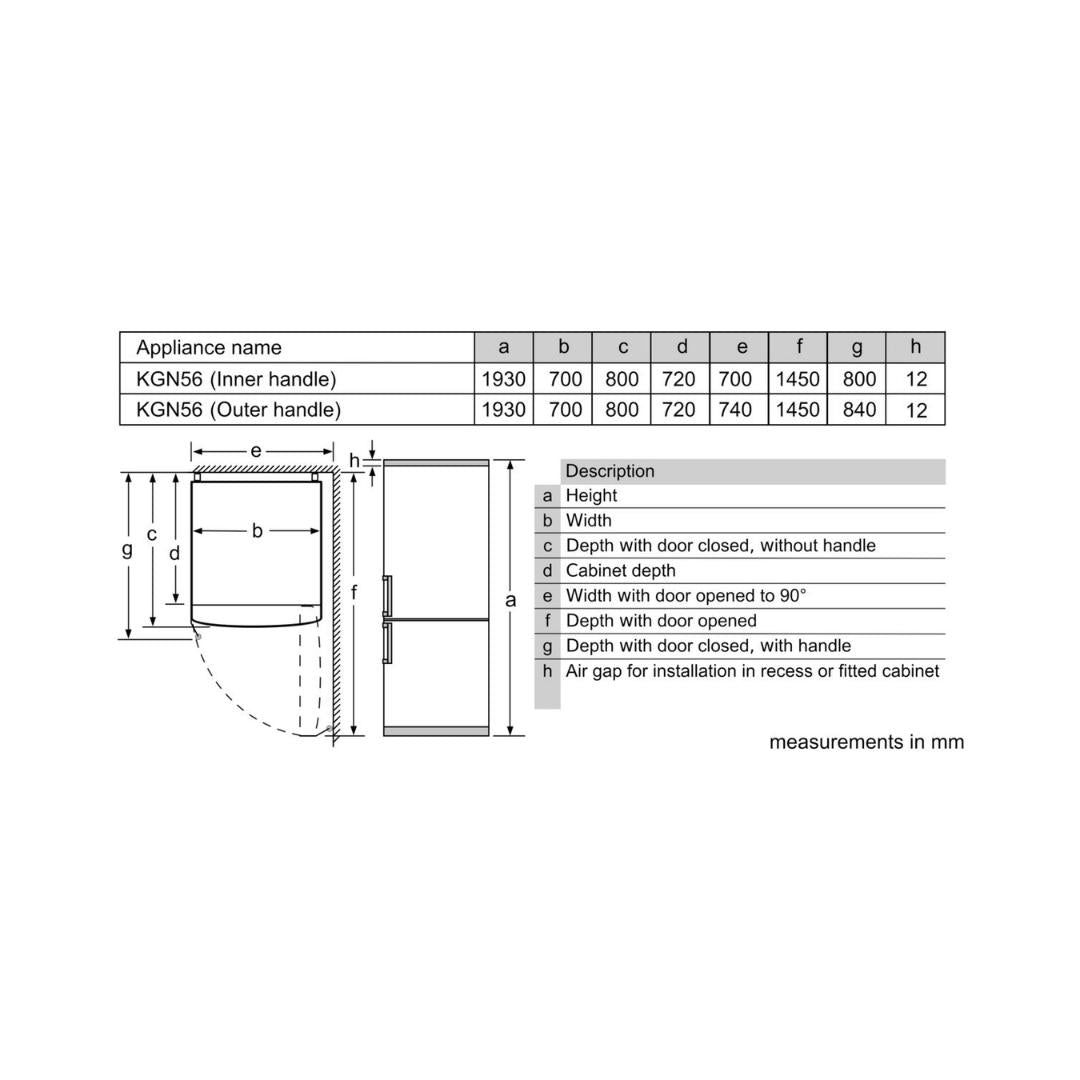 Bosch Free Standing Double Door Refrigerator 559 Ltrs Series 4 KGN56XI40I