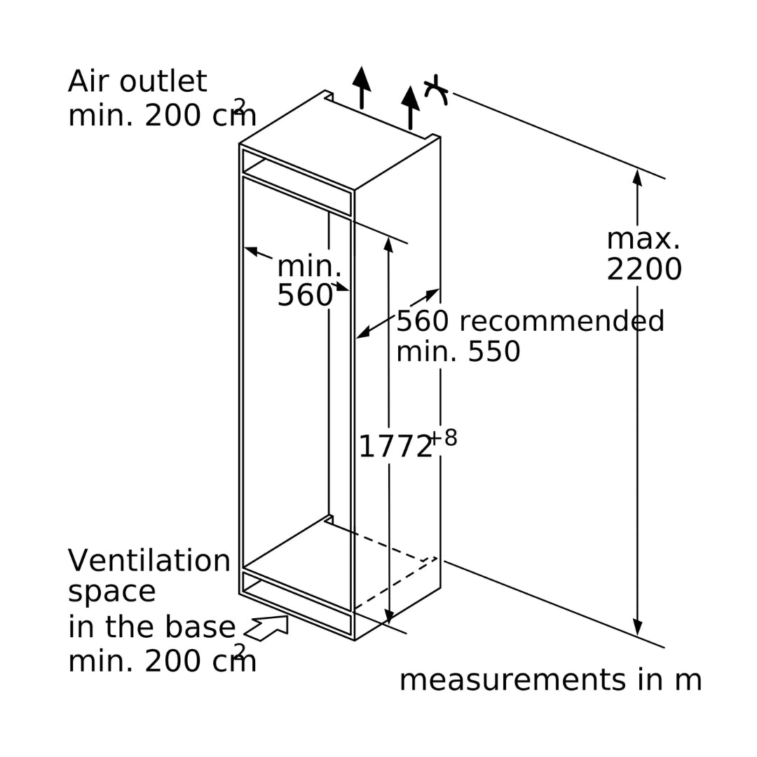 Siemens Built-In Built-In Refrigerator 321 Ltrs iQ700 KI81FHD30I