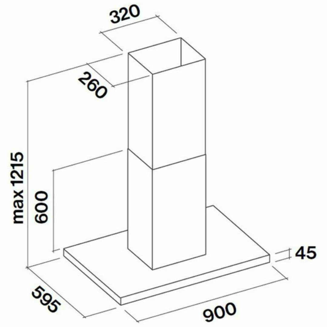 Falmec 90 cm Island Chimney Luce Island Fresh Series LUCE ISLAND 90