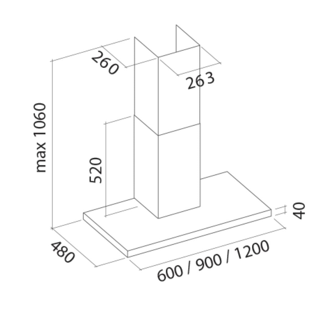 Falmec 120 cm Wall Mounted Chimney Lumen Fresh Series LUMEN 120