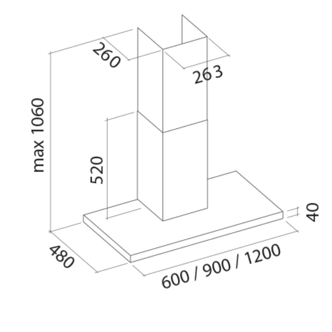 Falmec 120 cm Island Chimney Lumen Isola Fresh Series LUMEN ISOLA 120