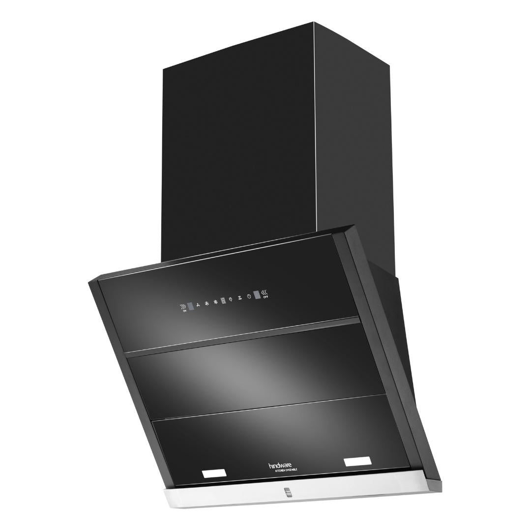Hindware 60 cm Wall Mounted Chimney Auto Clean Hoods Series MAPLE 60 BLK