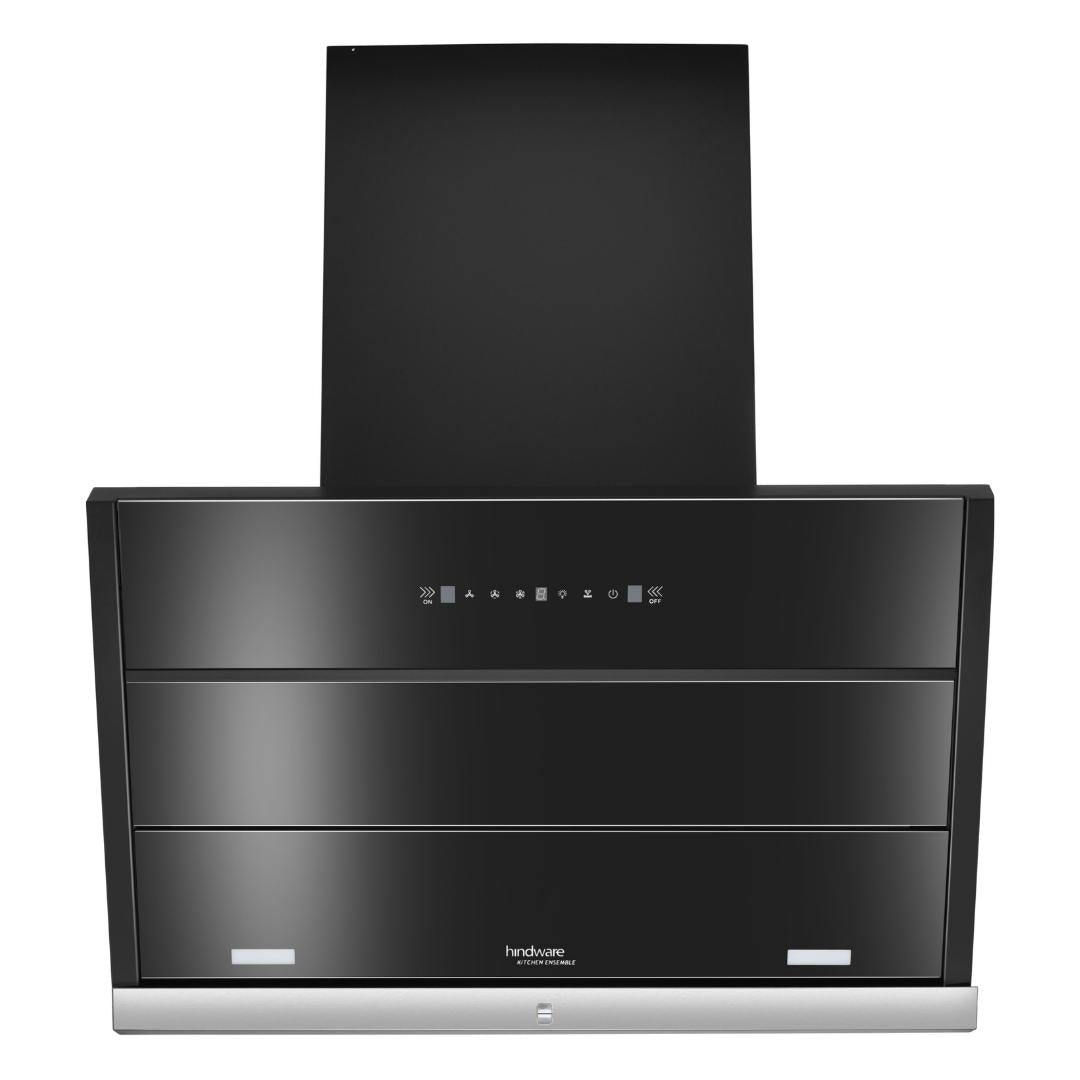 Hindware 75 cm Wall Mounted Chimney Auto Clean Hoods Series MAPLE 75 BLK