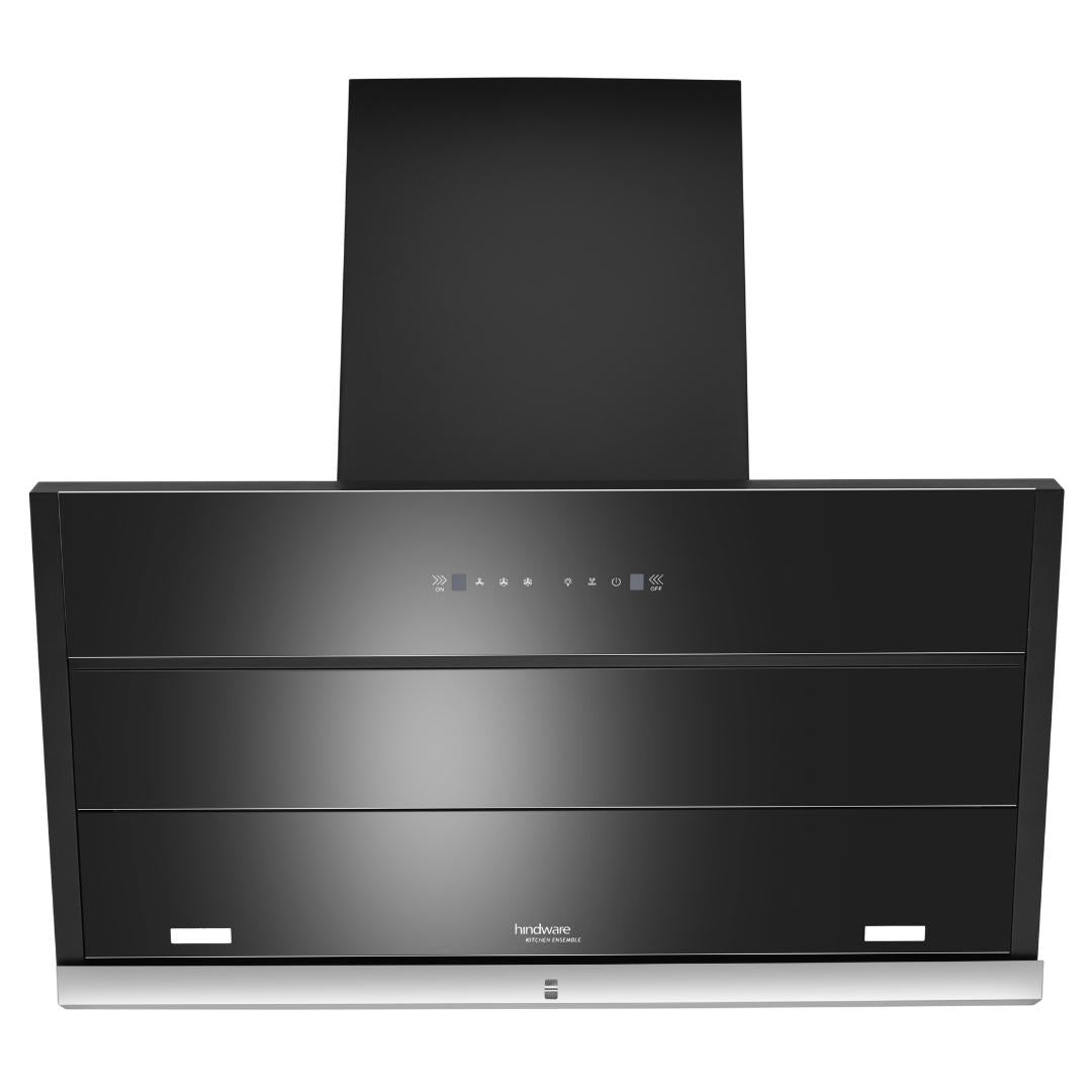 Hindware 90 cm Wall Mounted Chimney Auto Clean Hoods Series MAPLE 90 BLK