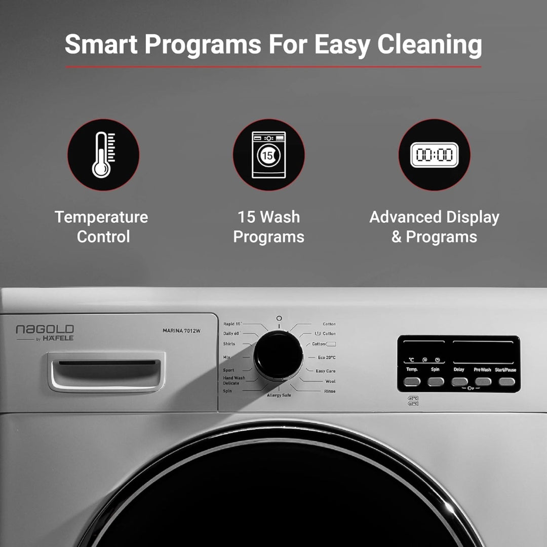 Hafele Fully Automatic Front Loader 7 Kg Washing Machine MARINA 7012W