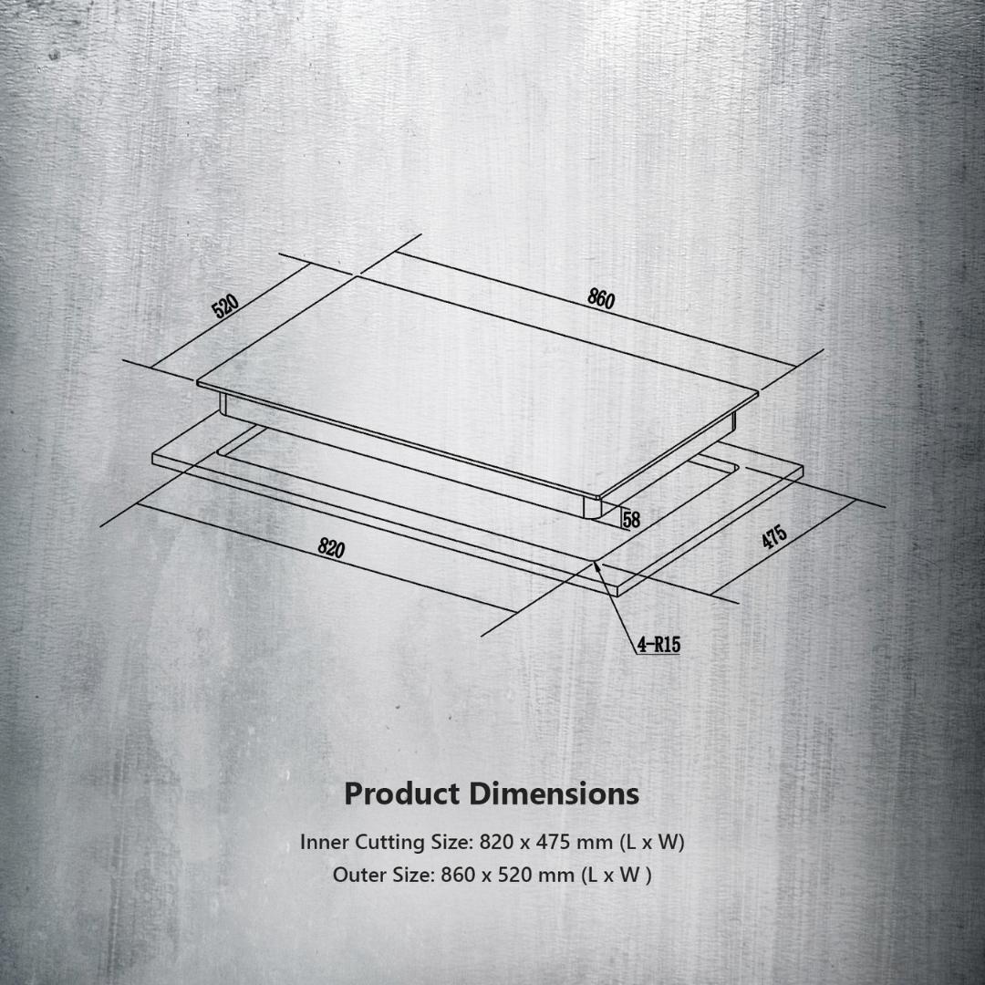Kaff 86 cm 5 Burner Hob Alton ALN 865