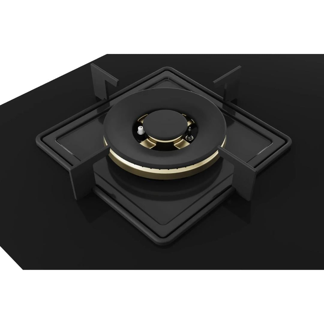 Bosch 90 cm Wall Mounted Chimney DWK98IJ60I + Bosch 75 cm 3 Burner Hob True Brass 2D PND7B6F10I